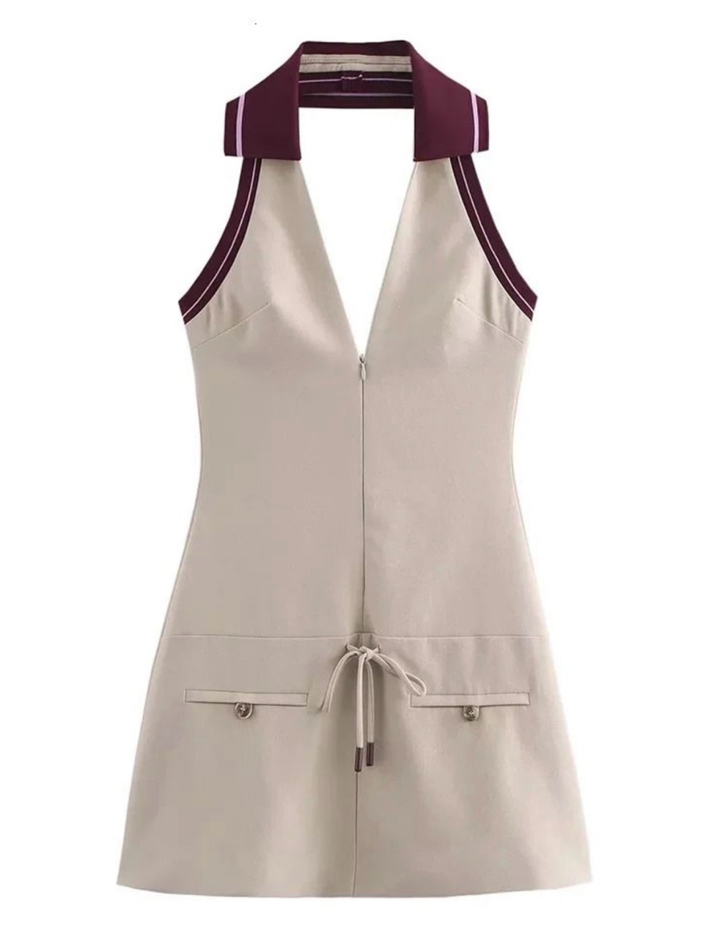 Zara Striped combination rib halter dress - Picture 6 of 6